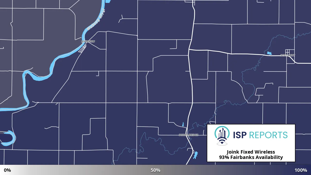 Fairbanks, IN map of internet availability