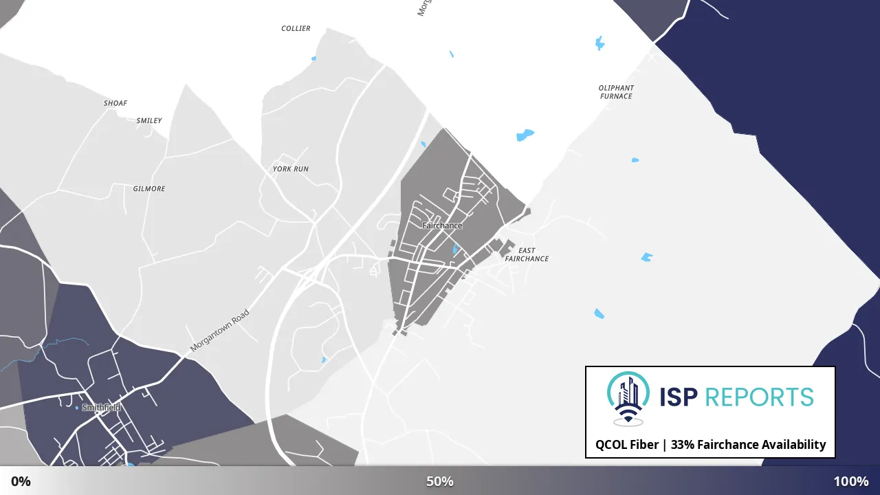 Fairchance, PA map of internet availability