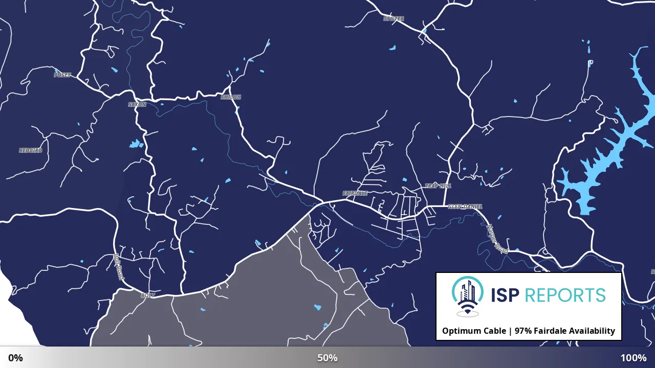 Fairdale, WV map of internet availability