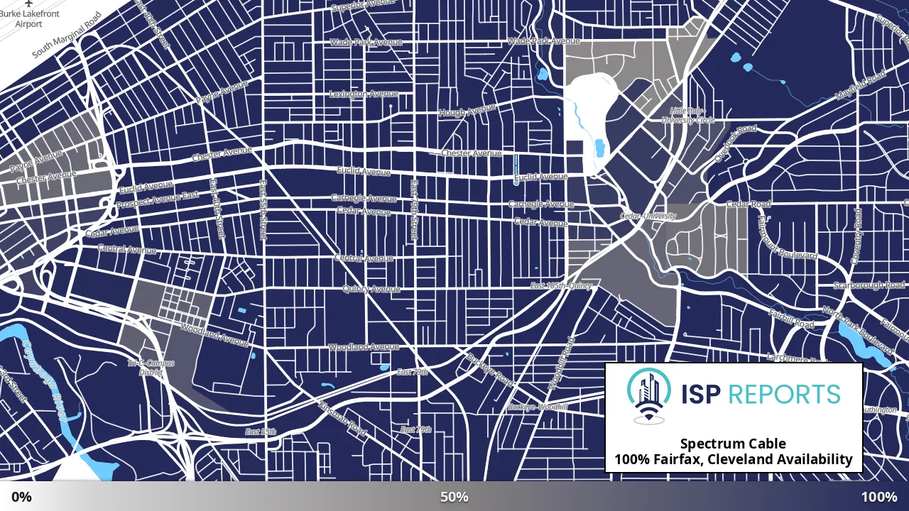 Fairfax, Cleveland, OH map of internet availability