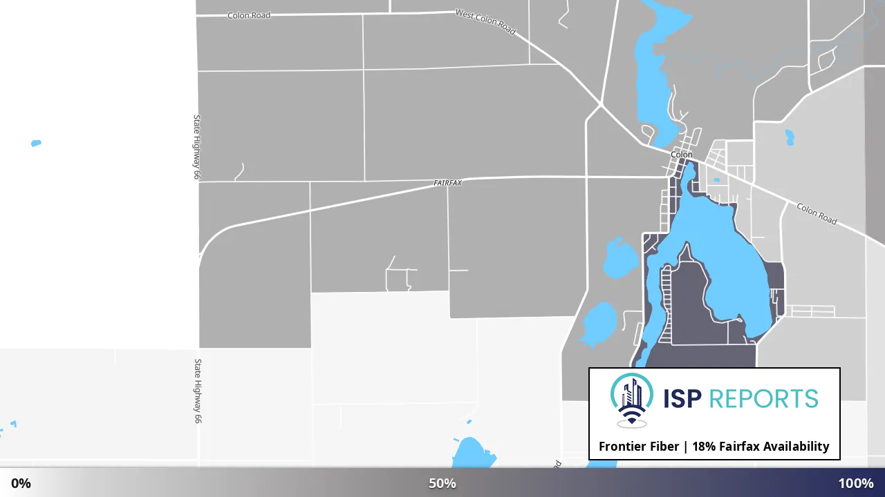 Fairfax, MI map of internet availability