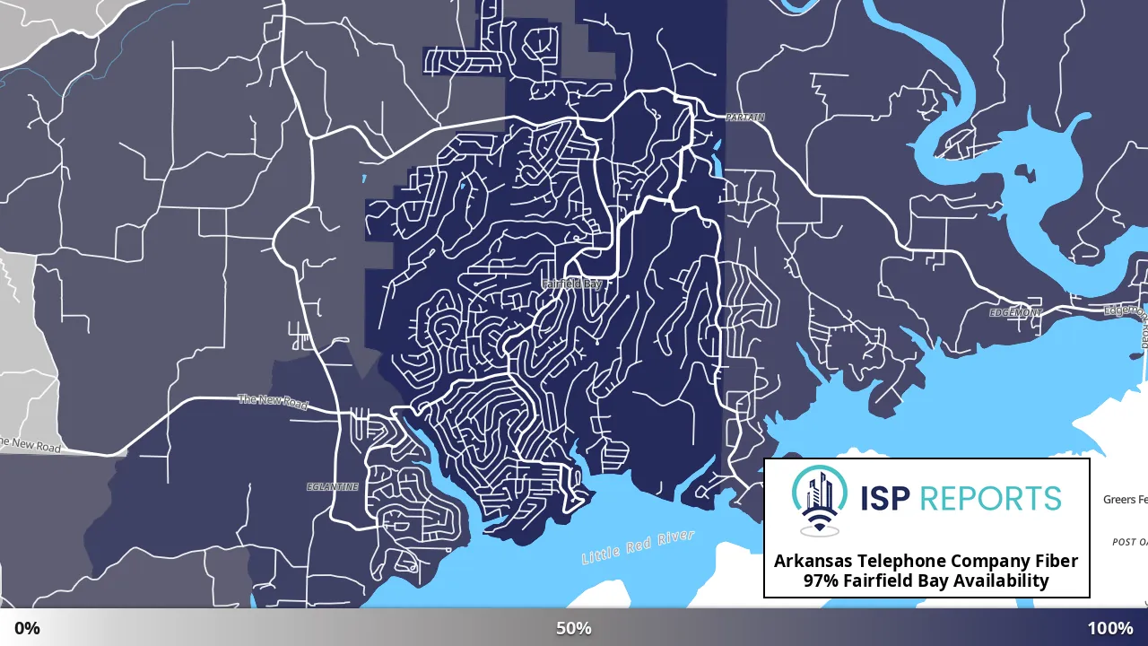 Fairfield Bay, AR map of internet availability