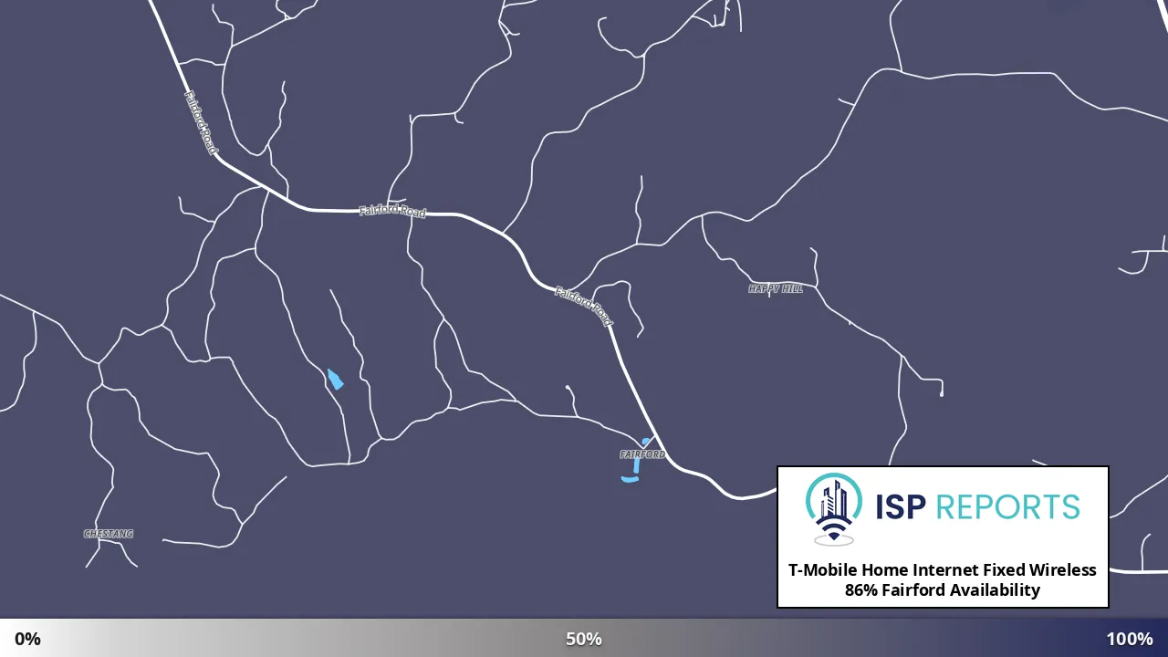 Fairford, AL map of internet availability