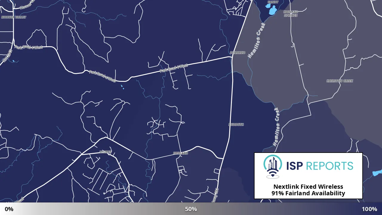 Fairland, TX map of internet availability