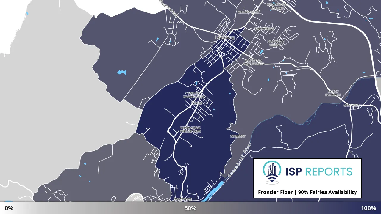 Fairlea, WV map of internet availability