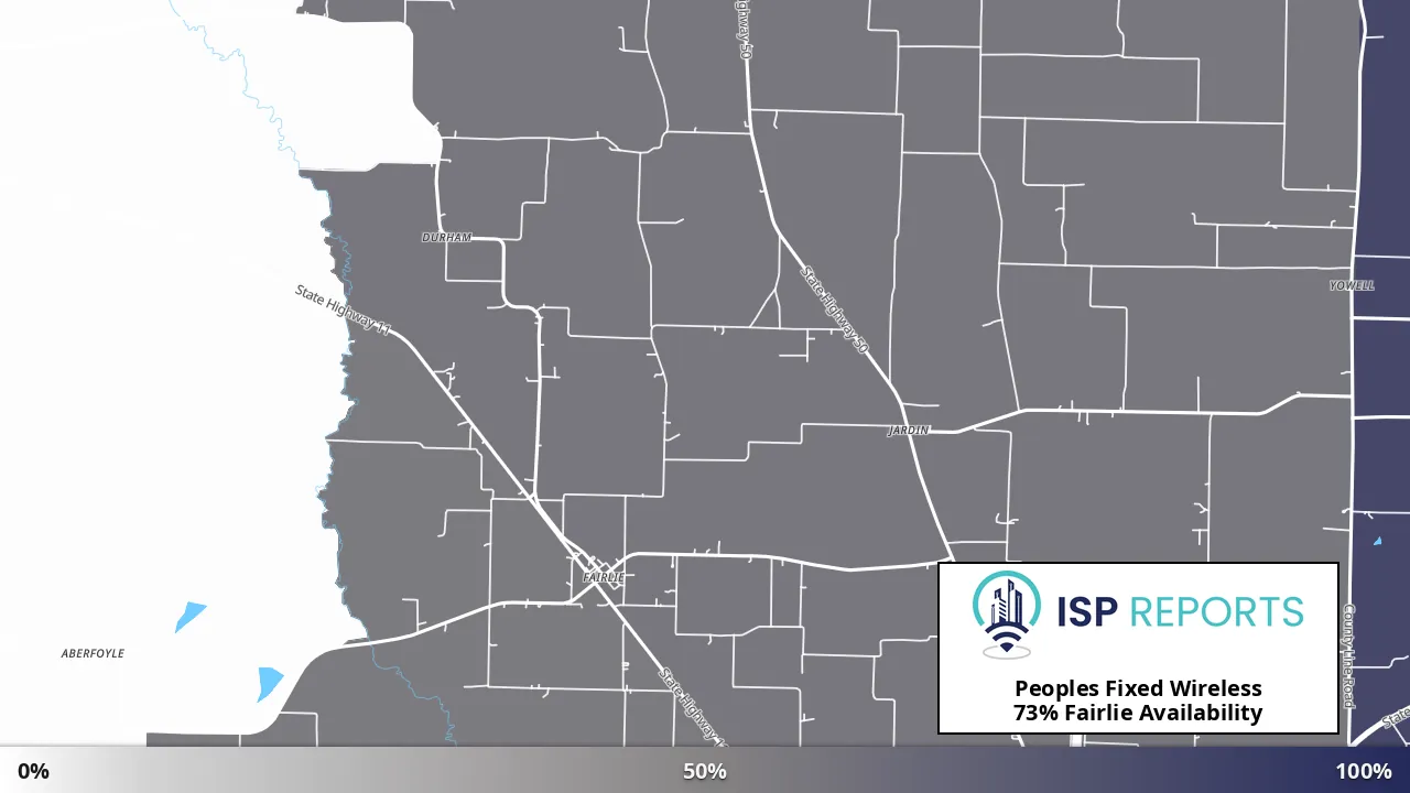 Fairlie, TX map of internet availability