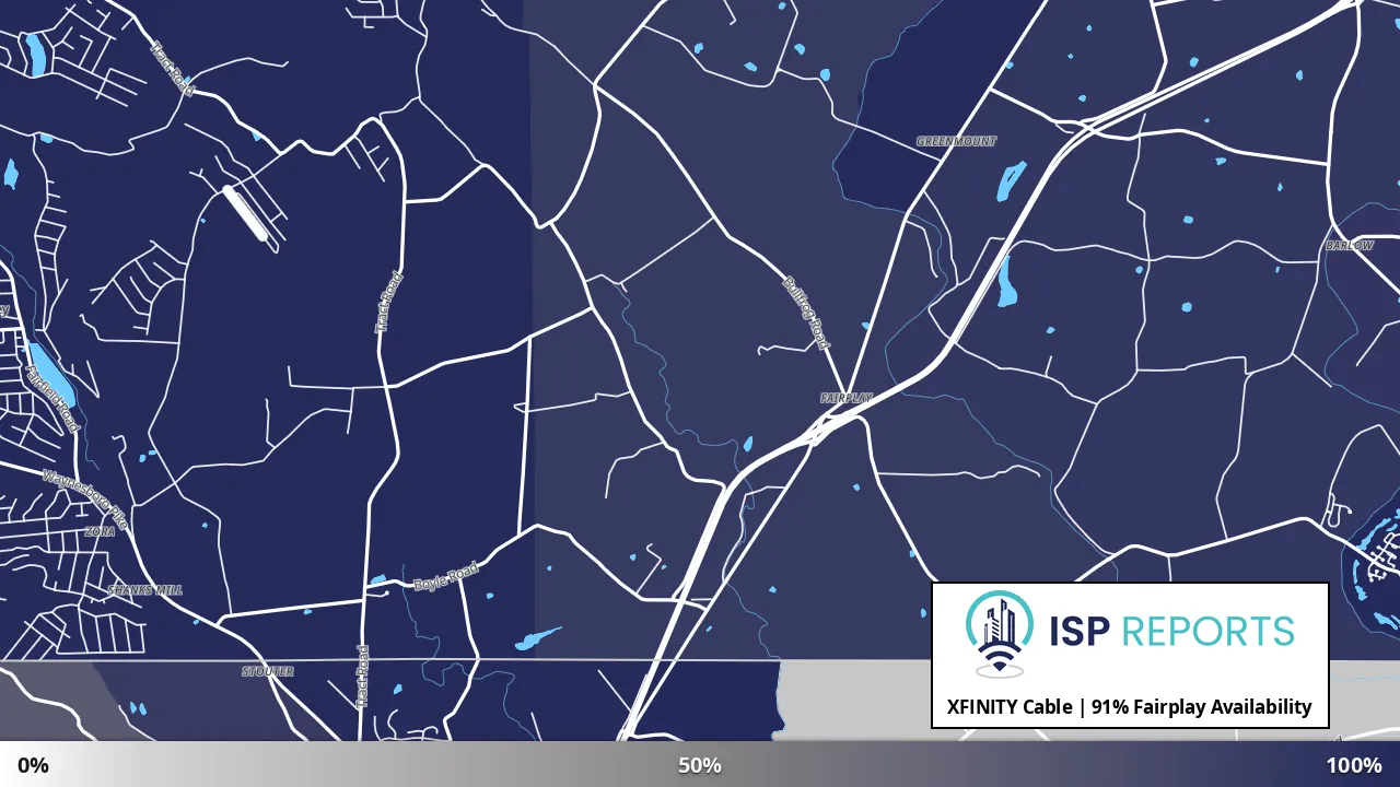 Fairplay, PA map of internet availability