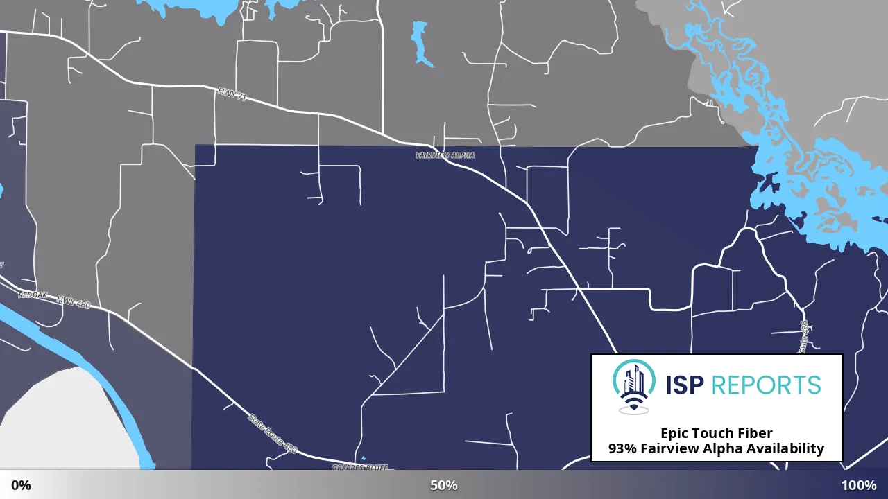 Fairview Alpha, LA map of internet availability