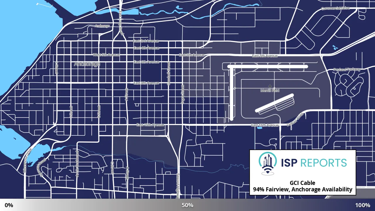 Fairview, Anchorage, AK map of internet availability