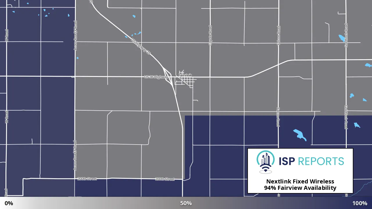 Fairview, KS map of internet availability