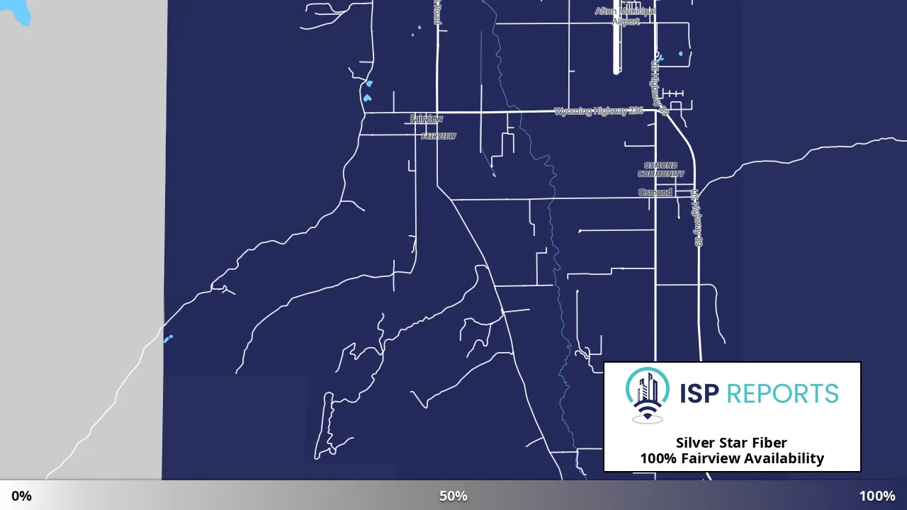 Fairview, WY map of internet availability