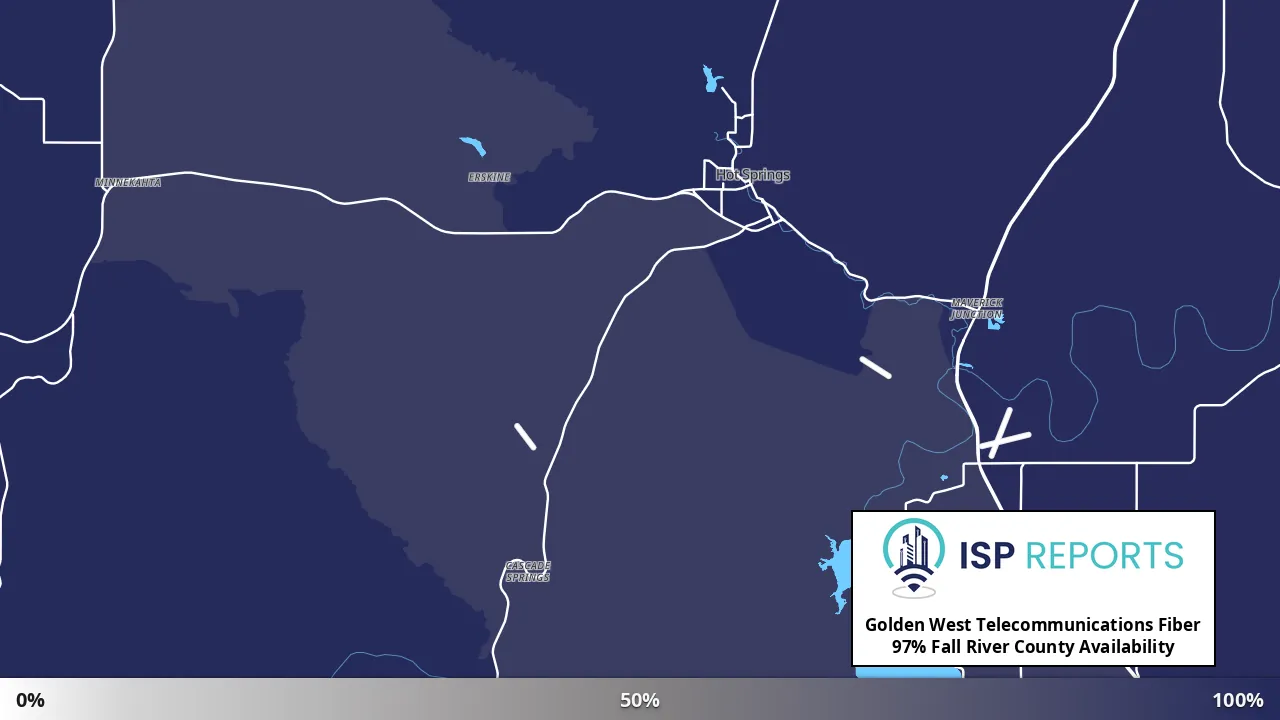 Fall River County, SD map of internet availability
