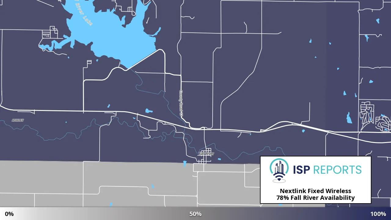 Fall River, KS map of internet availability