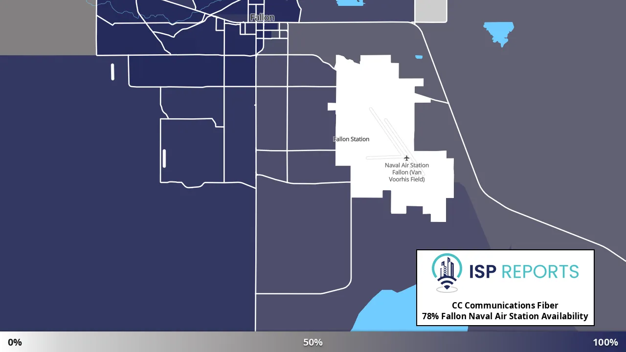 Fallon Naval Air Station, NV map of internet availability