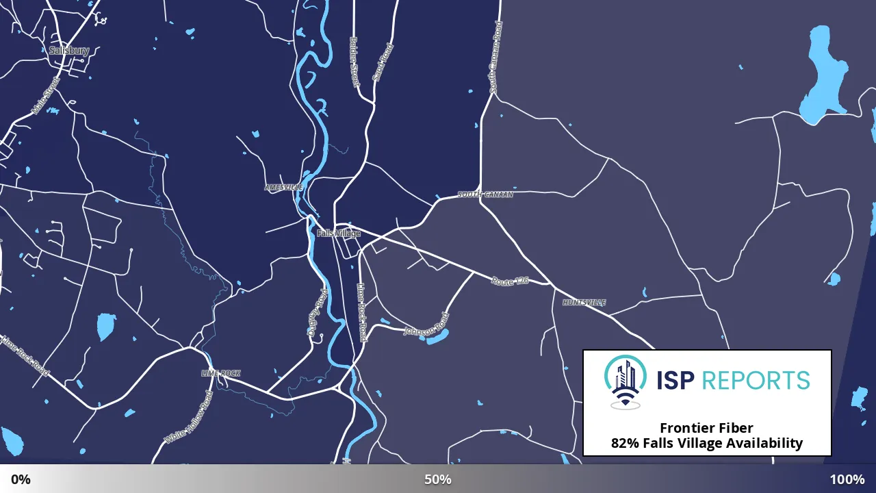 Falls Village, CT map of internet availability