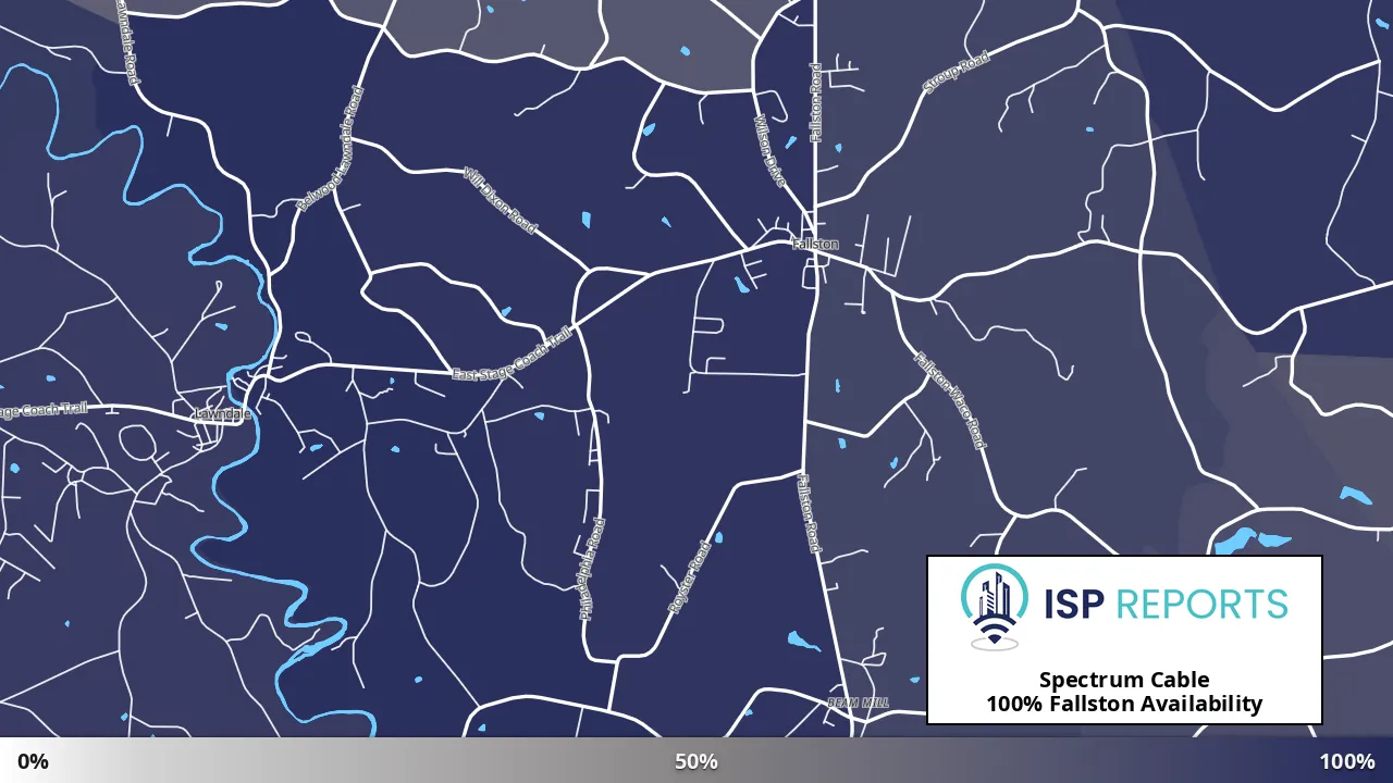 Fallston, NC map of internet availability