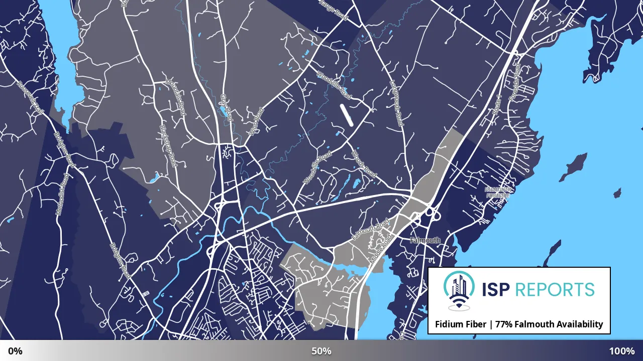 Falmouth, ME map of internet availability