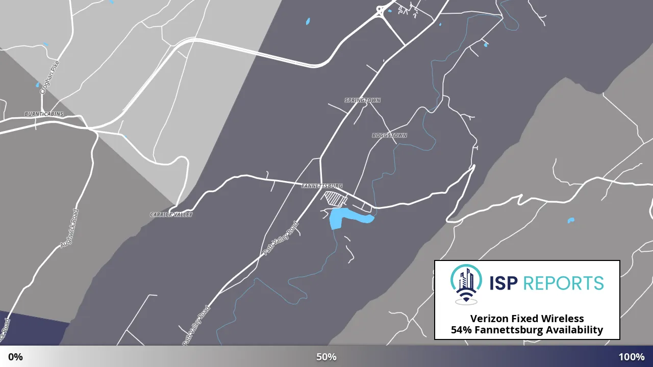Fannettsburg, PA map of internet availability