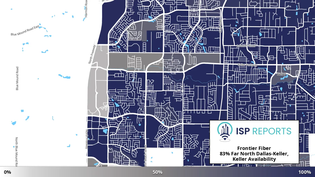 Far North Dallas-Keller, Keller, TX map of internet availability