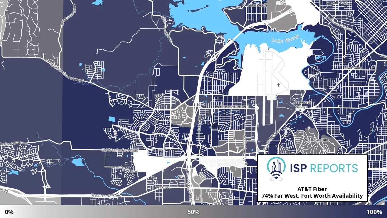 Far West, Fort Worth, TX map of internet availability