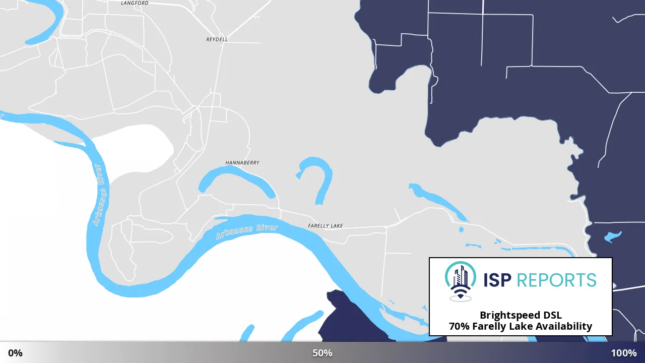 Farelly Lake, AR map of internet availability