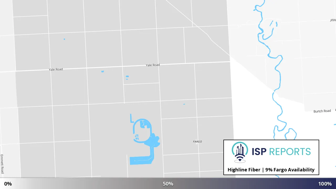 Fargo, MI map of internet availability