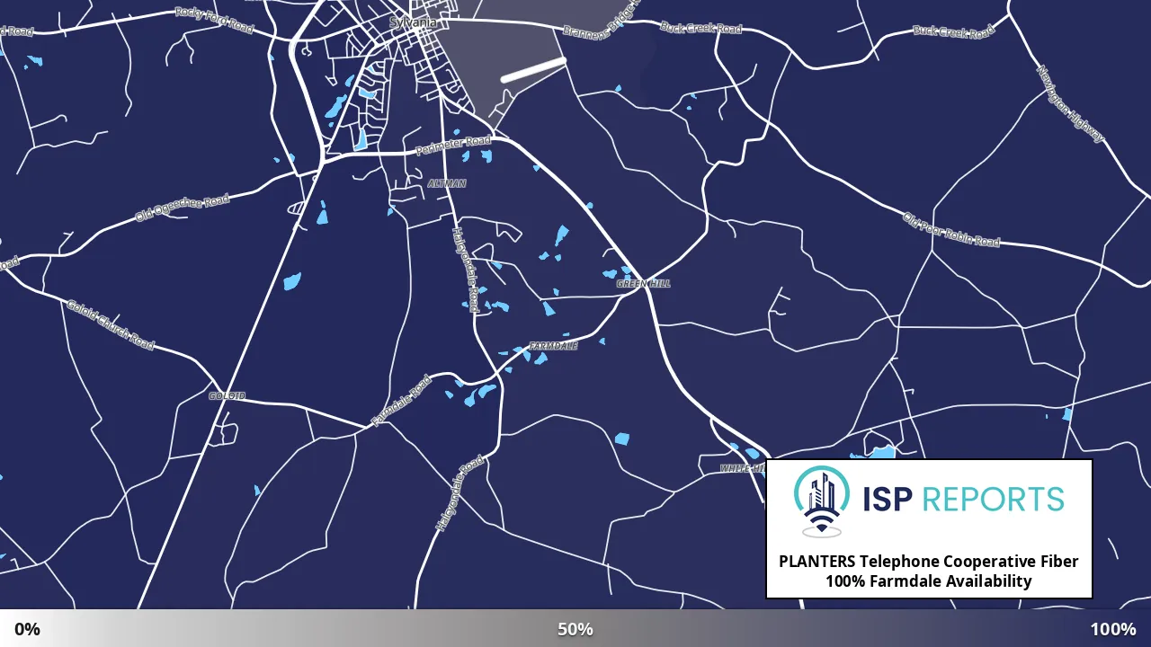 Farmdale, GA map of internet availability