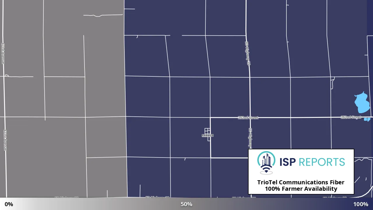 Farmer, SD map of internet availability