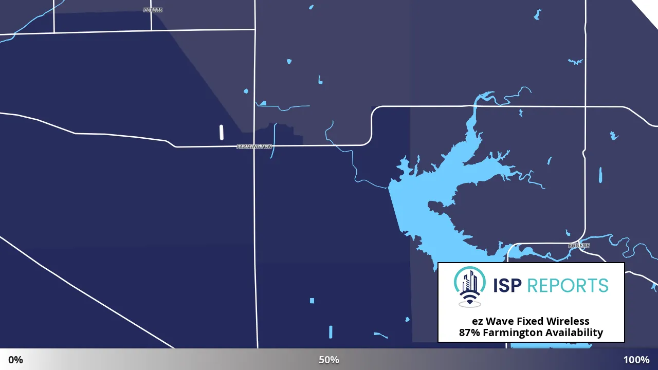Farmington, CA map of internet availability