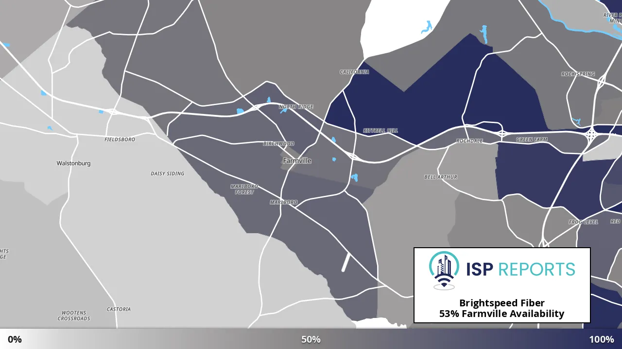 Farmville, NC map of internet availability
