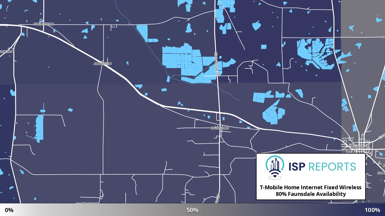 Faunsdale, AL map of internet availability