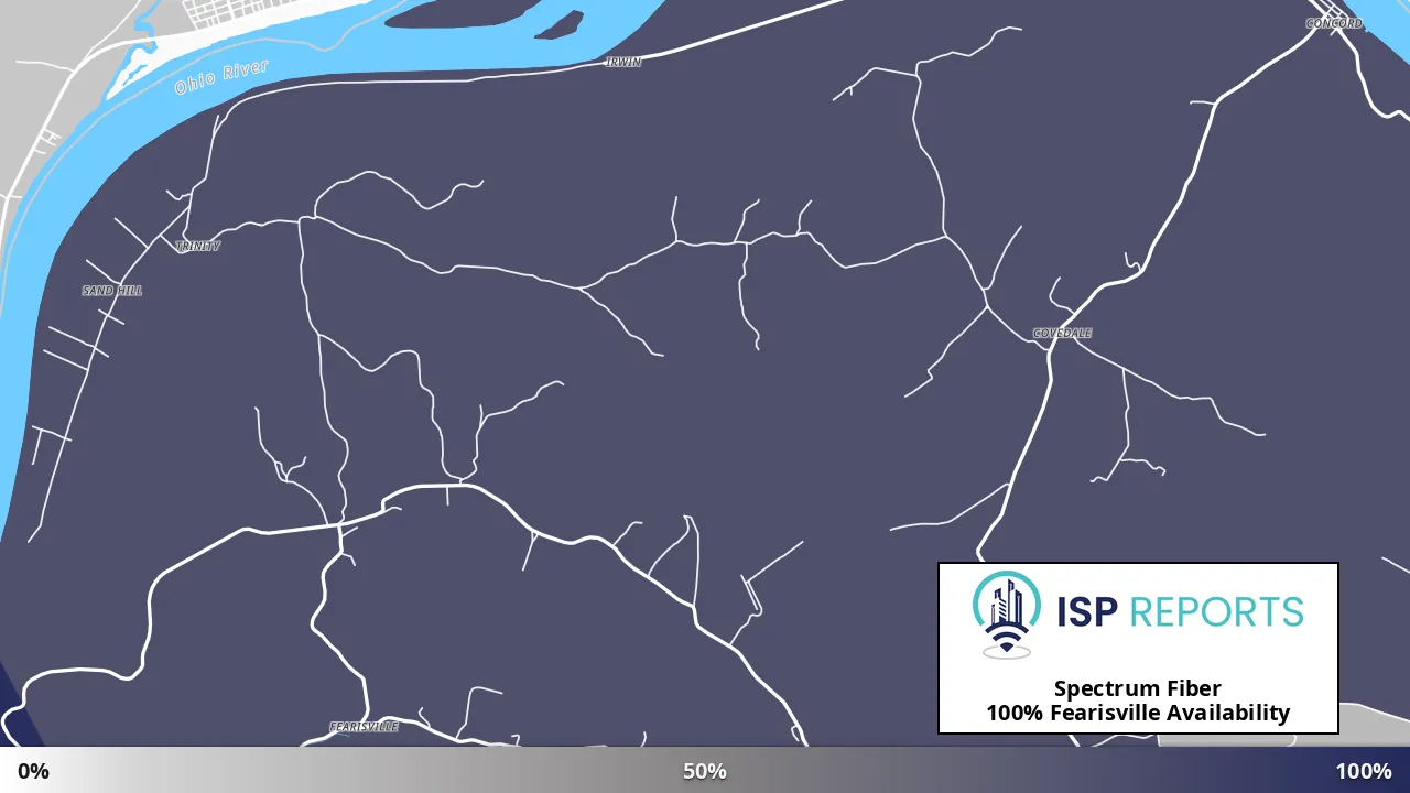 Fearisville, KY map of internet availability