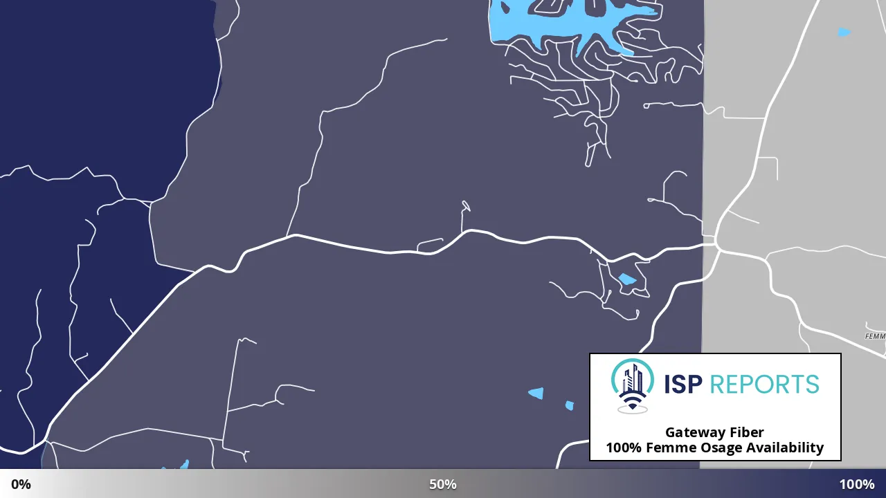 Femme Osage, MO map of internet availability