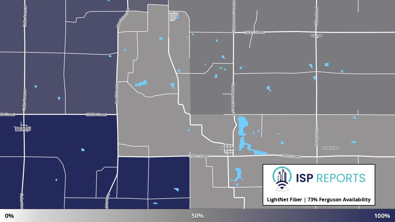 Ferguson, IA map of internet availability