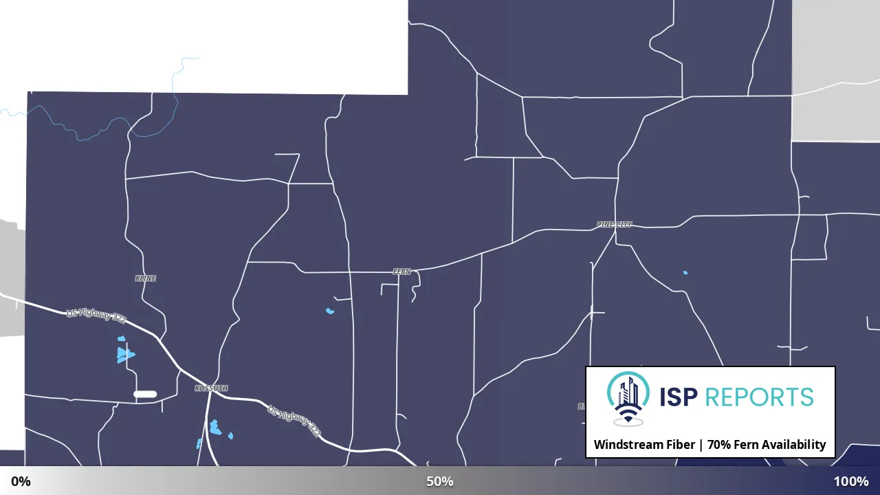 Fern, PA map of internet availability