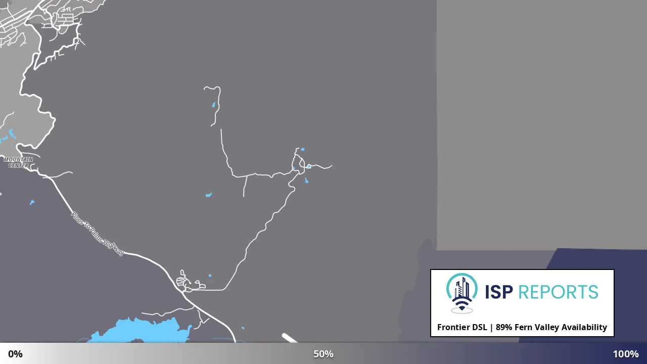 Fern Valley, CA map of internet availability
