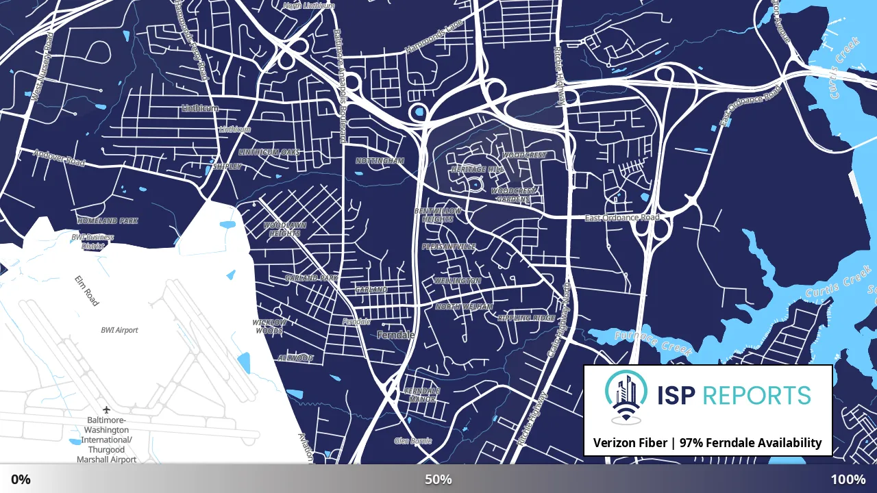 Ferndale, MD map of internet availability