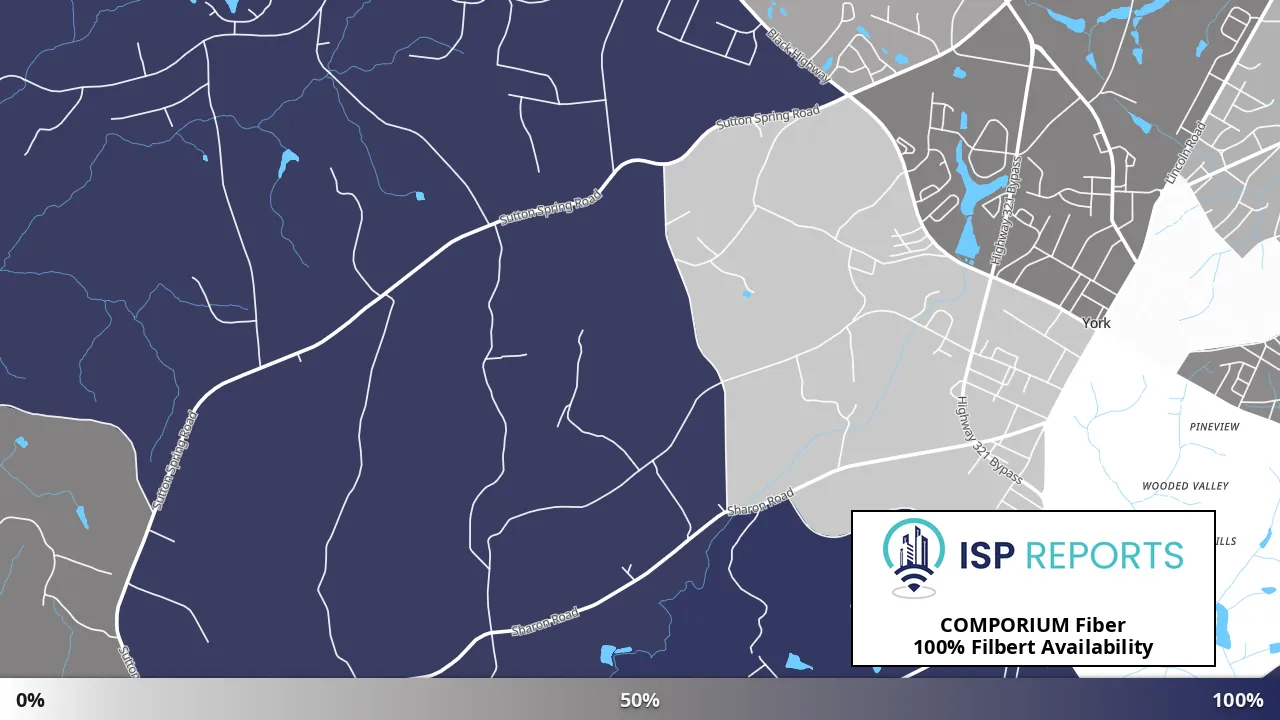 Filbert, SC map of internet availability