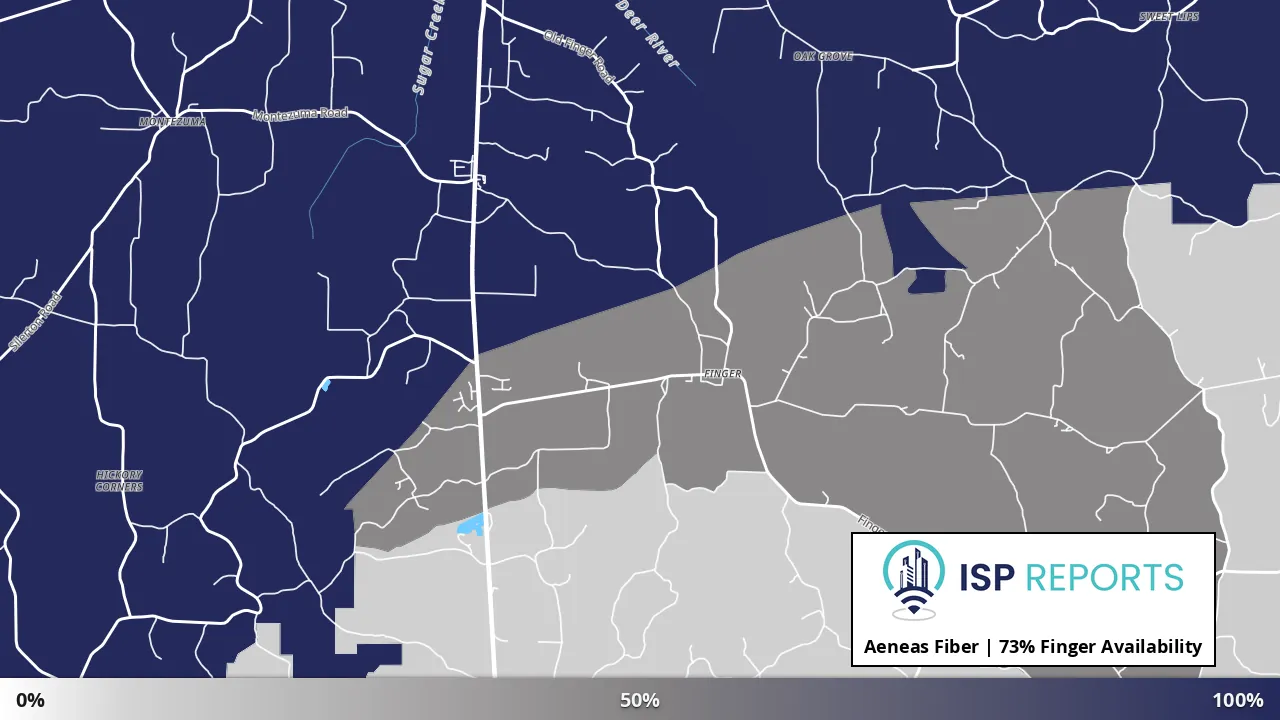 Finger, TN map of internet availability