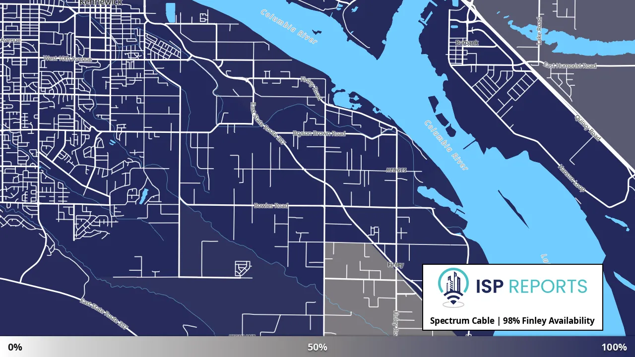Finley, WA map of internet availability