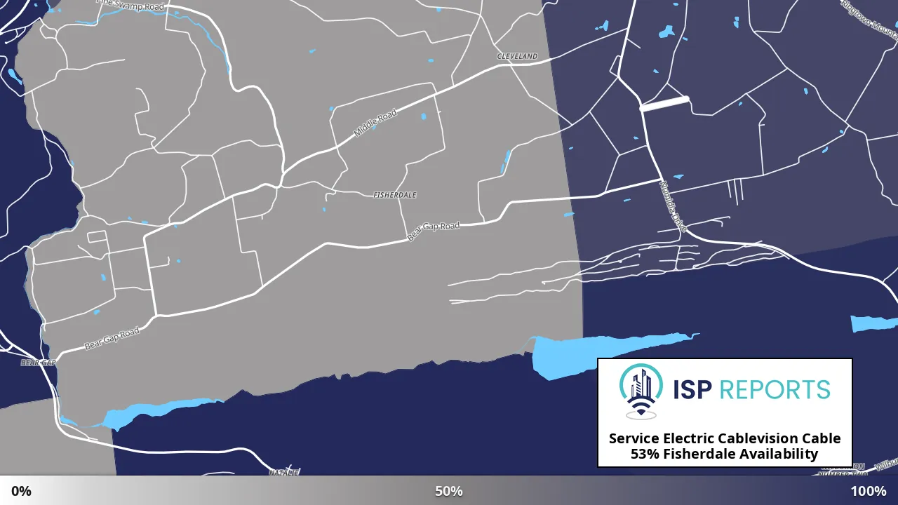Fisherdale, PA map of internet availability
