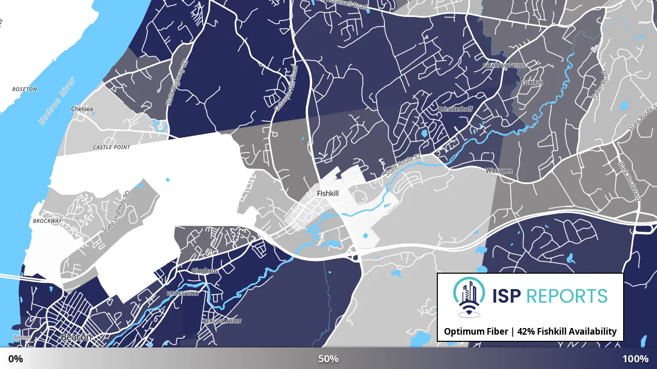 Fishkill, NY map of internet availability