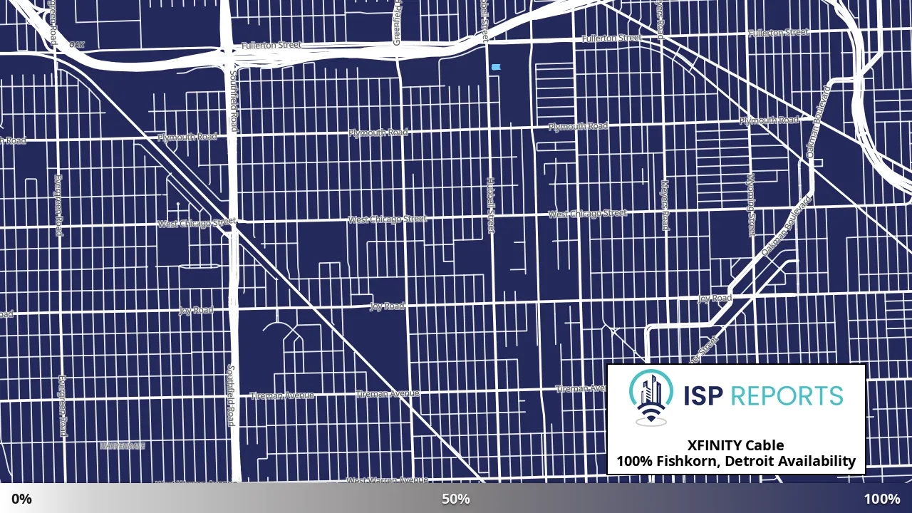 Fishkorn, Detroit, MI map of internet availability