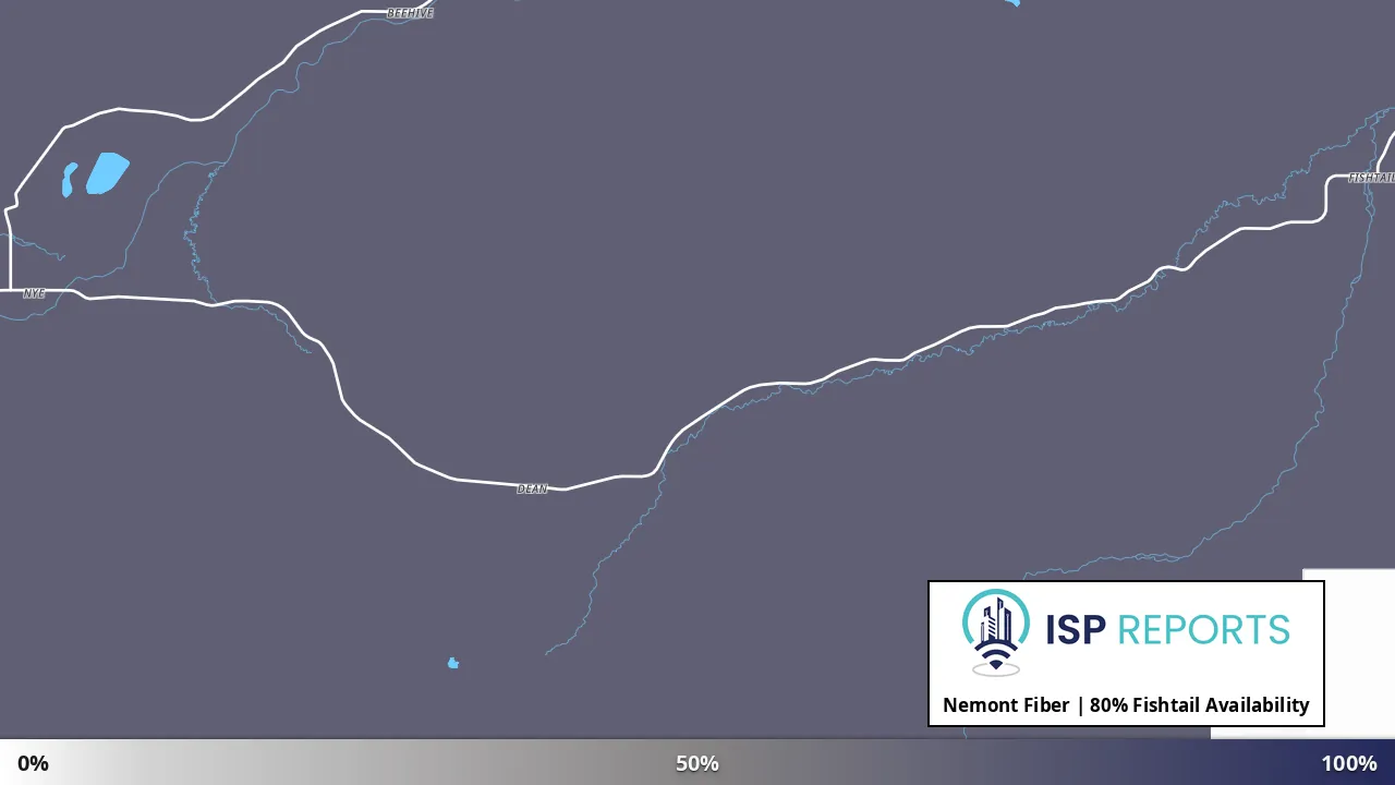 Fishtail, MT map of internet availability