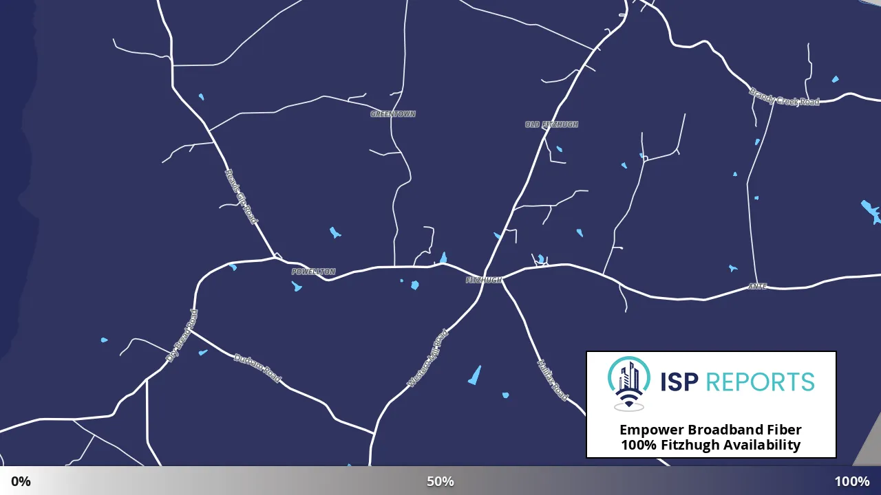 Fitzhugh, VA map of internet availability