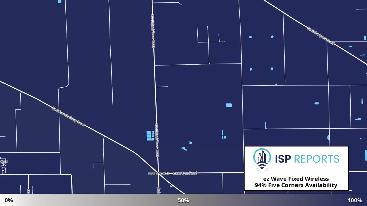 Five Corners, CA map of internet availability