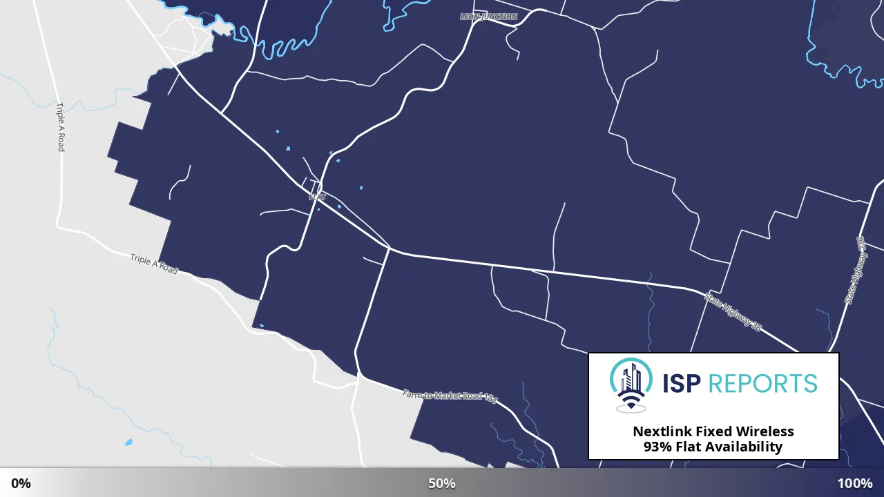 Flat, TX map of internet availability
