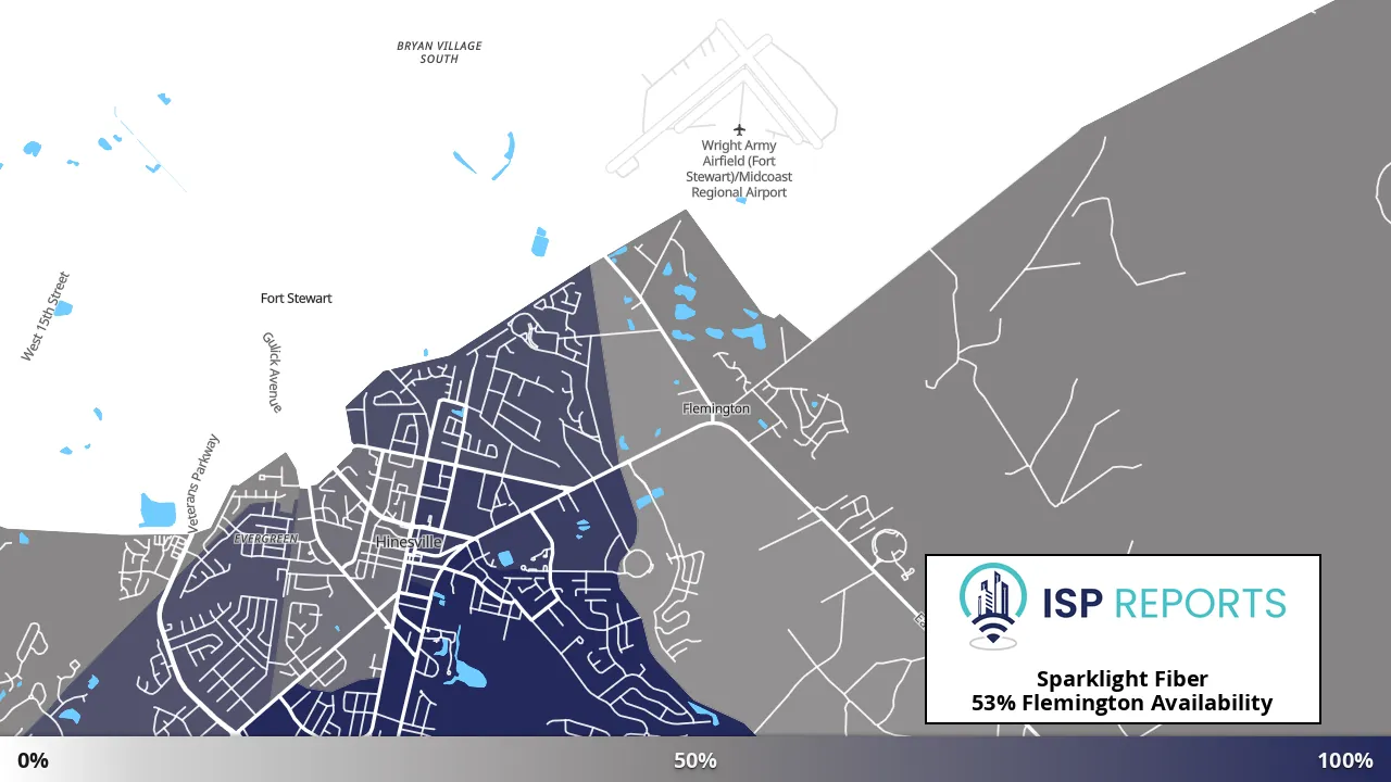 Flemington, GA map of internet availability