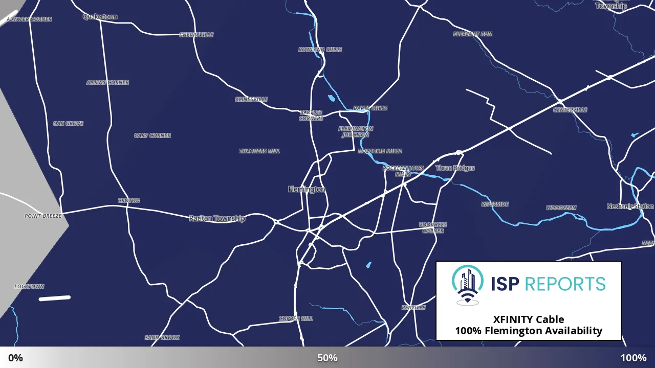 Flemington, NJ map of internet availability