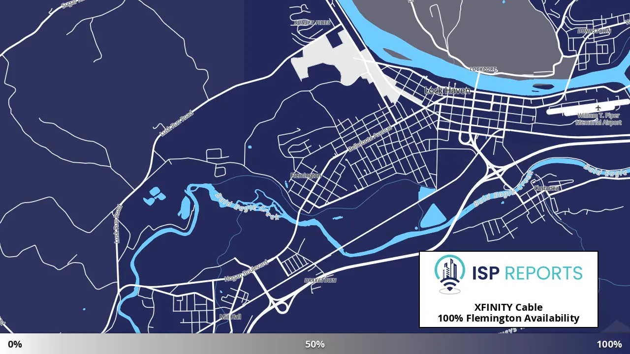 Flemington, PA map of internet availability
